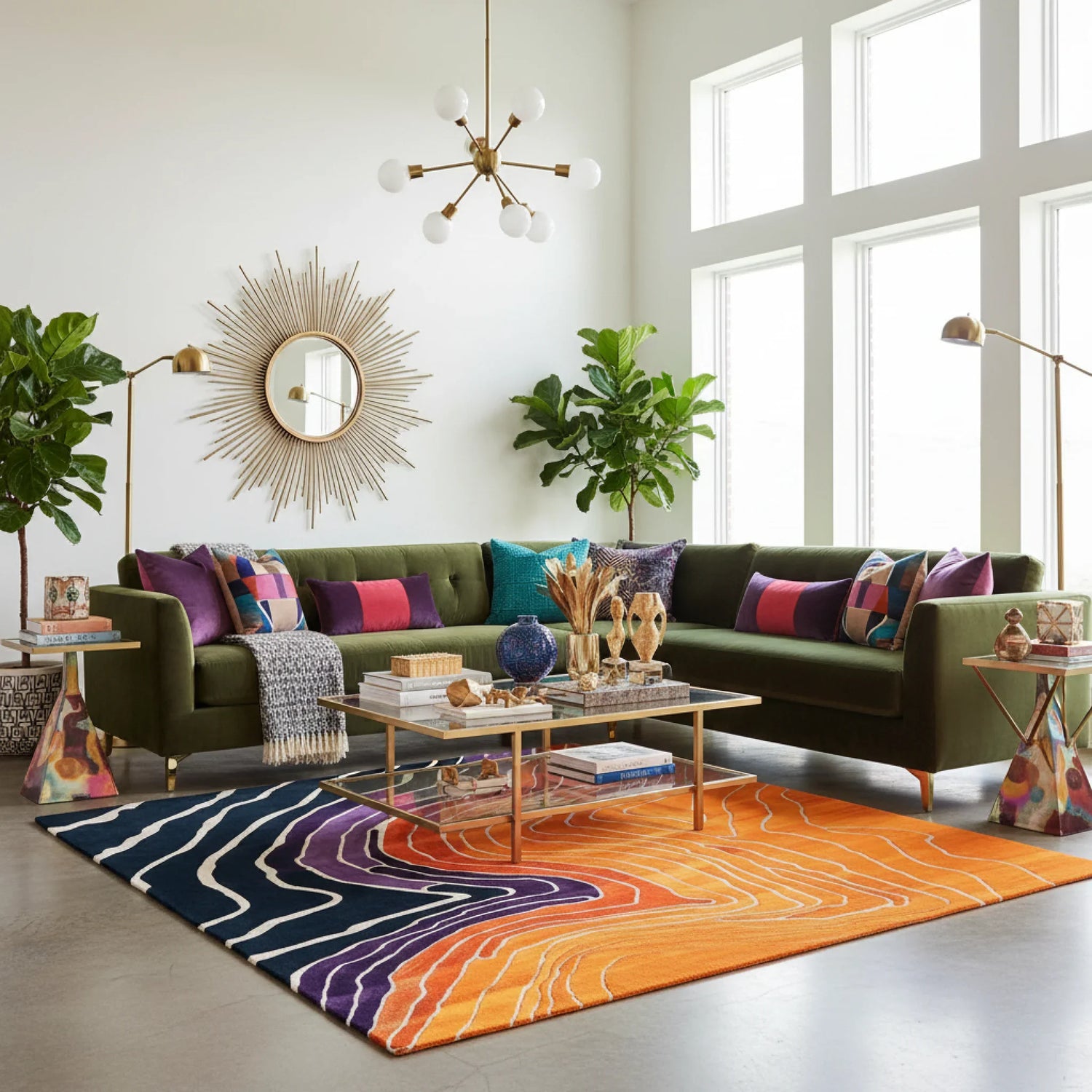 Art Deco Current Hand Tufted Rug