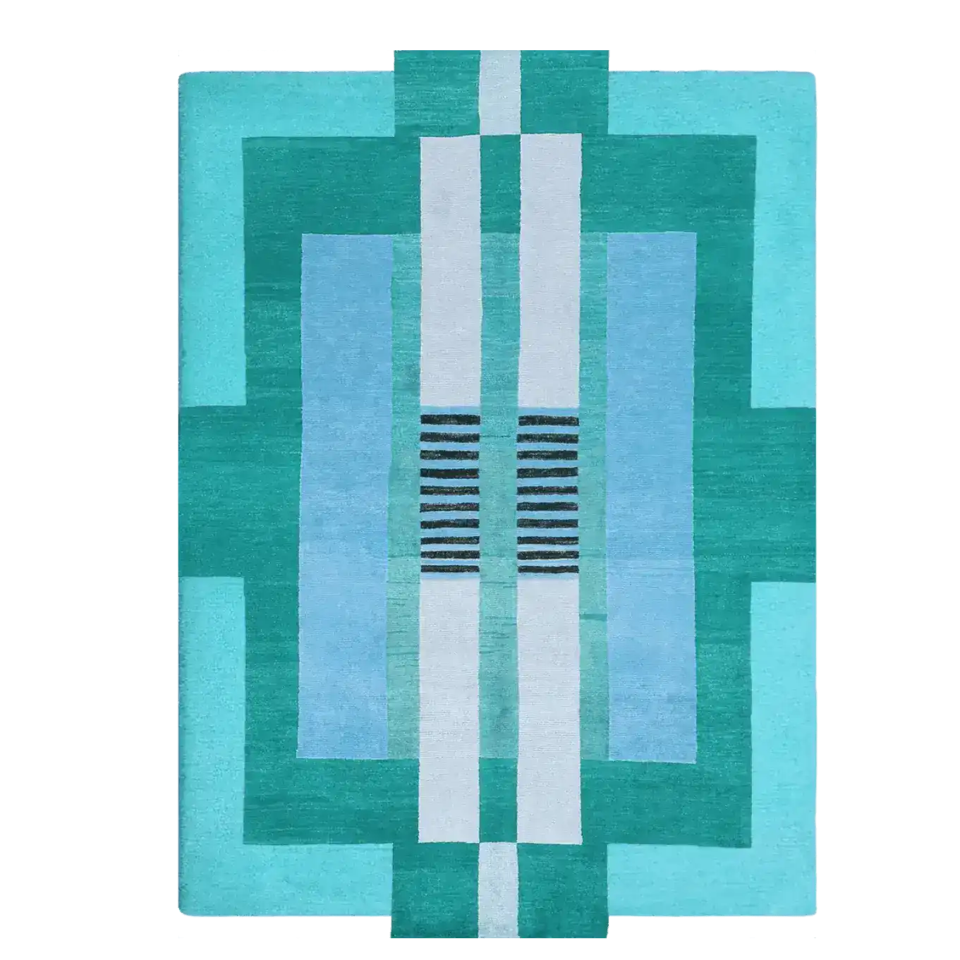 Atzec Blue Hand Tufted Wool Rug