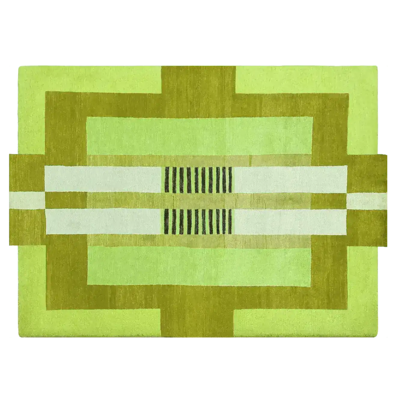 Atzec Green Hand Tufted Wool Rug