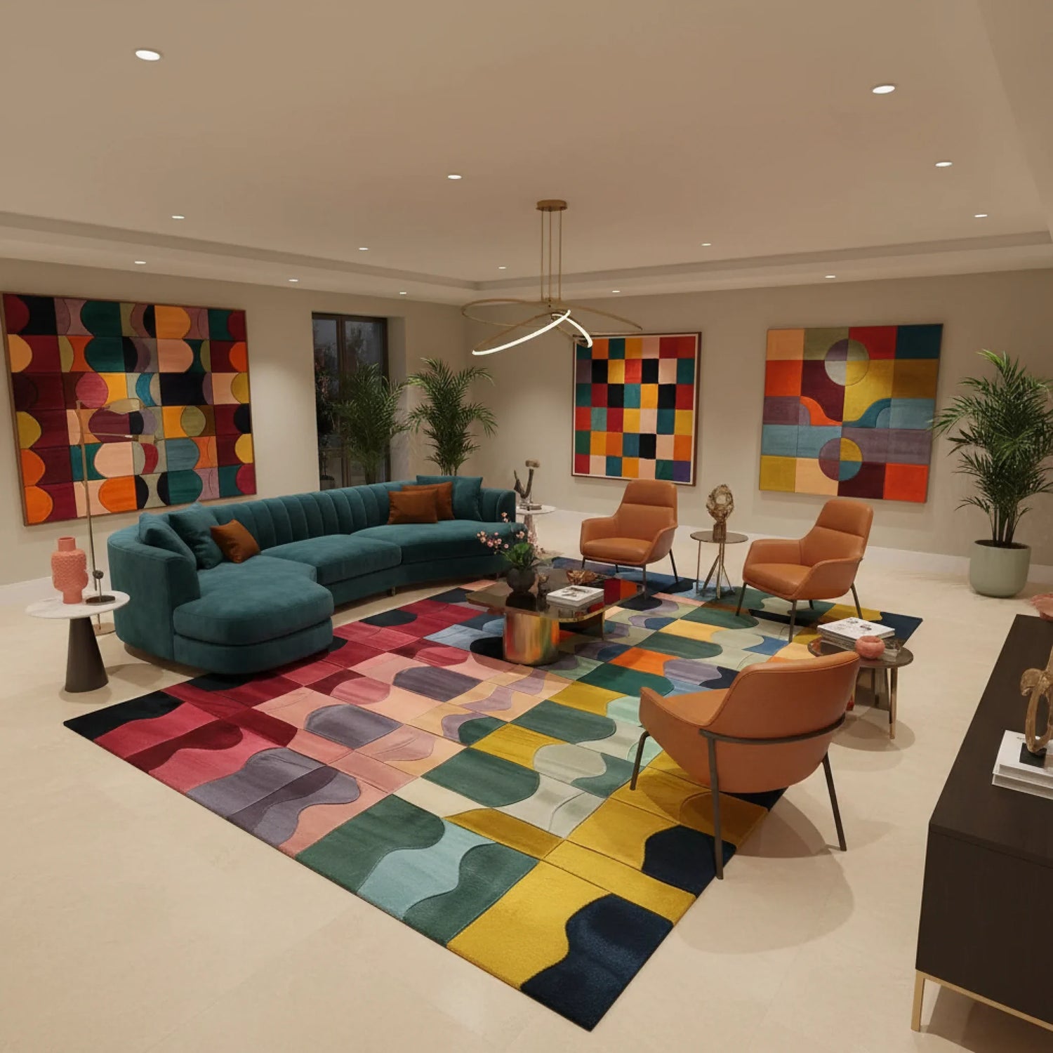 Bauhaus Patchwork Hand Tufted Wool Rug