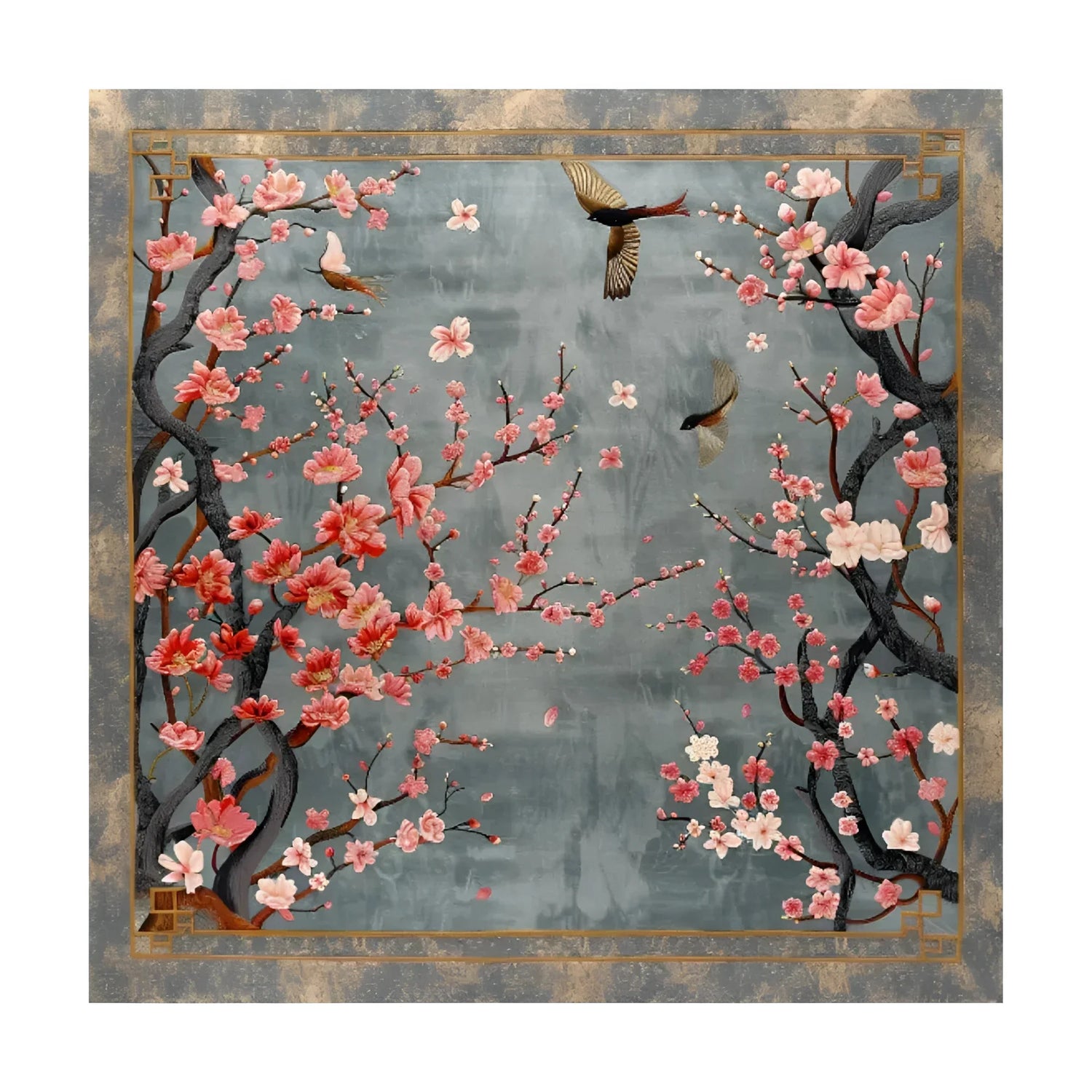 Bird and Blossom Tapestry Hand Tufted Wool Rug