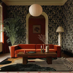 Black and Gold Striped Hand Tufted Rug 