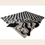 Black and Tan Melting Hand Tufted Wool Rug