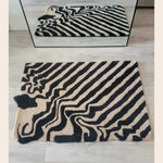 Black and Tan Melting Hand Tufted Wool Rug