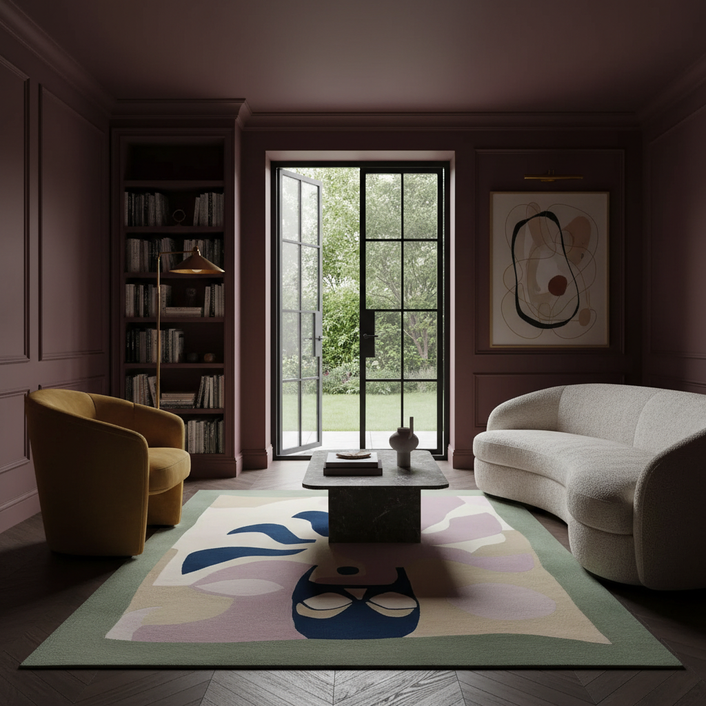 Blocked Soul Portrait Hand Tufted Rug