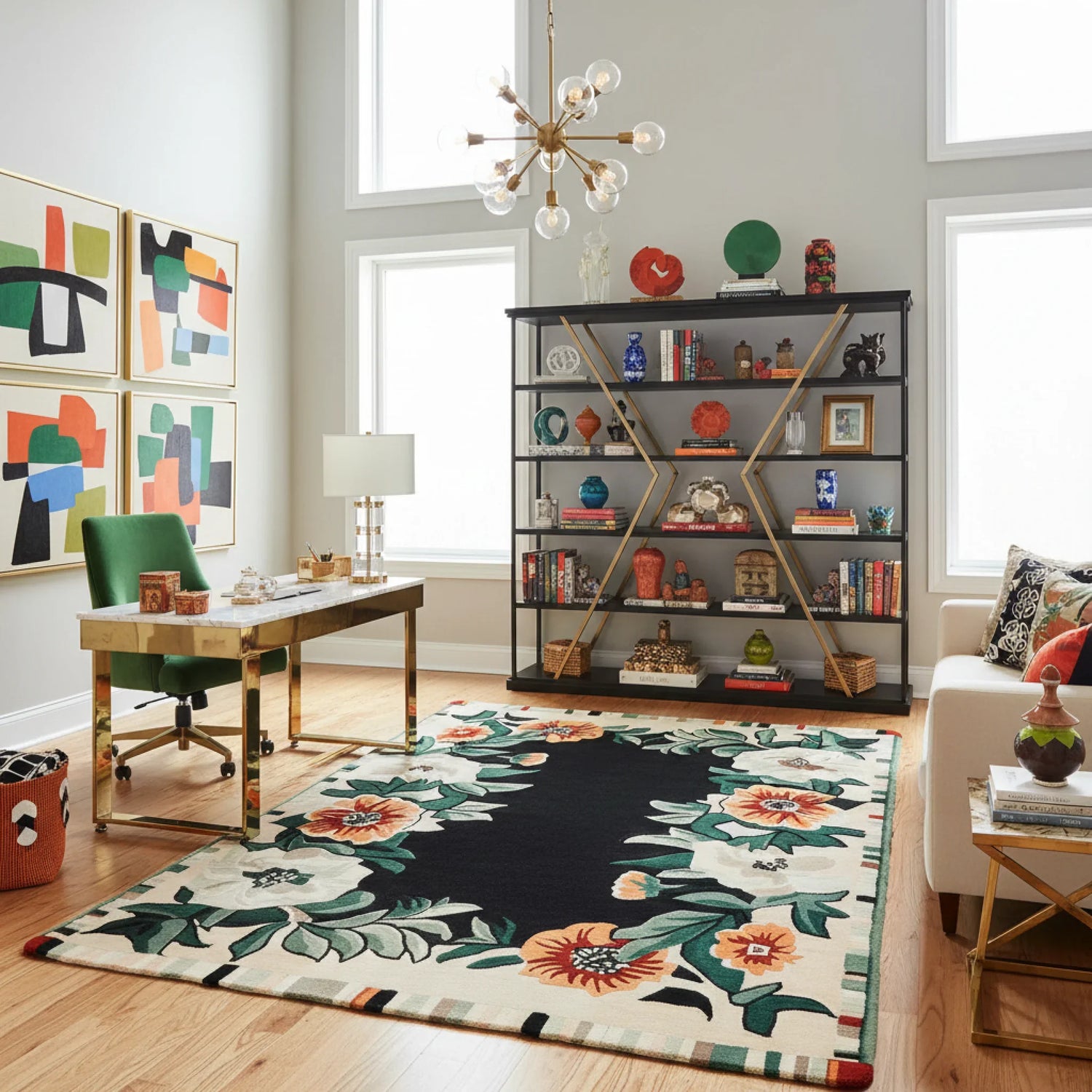 Bloom Border Hand Tufted Rug