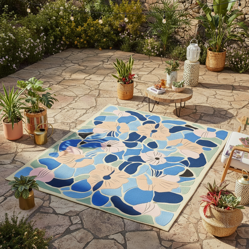 Bloom Mosaic Garden Hand Tufted Rug