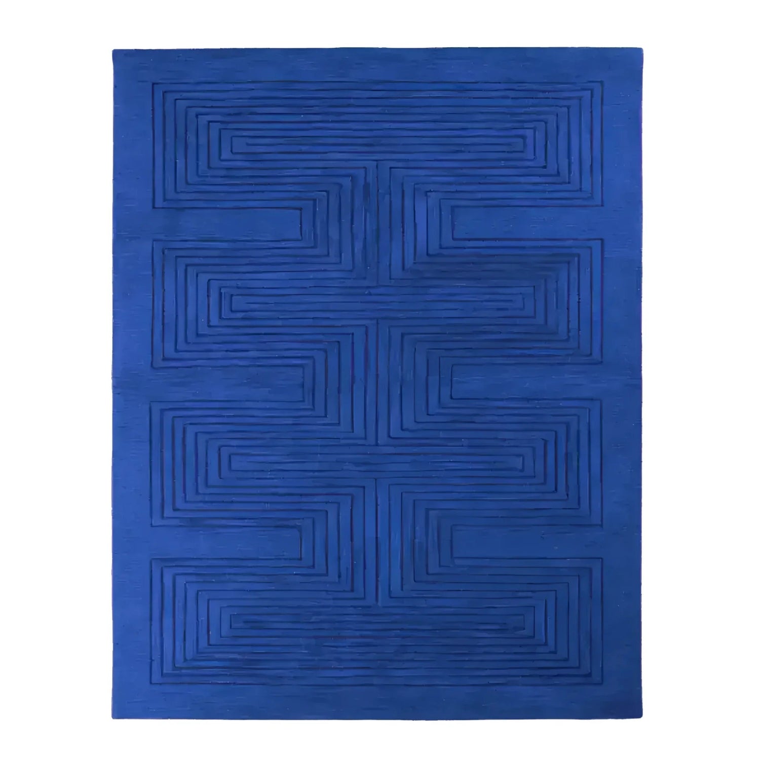 Blue Arctic Geo Modern Hand Tufted Wool Rug 1 - 1001 Knots