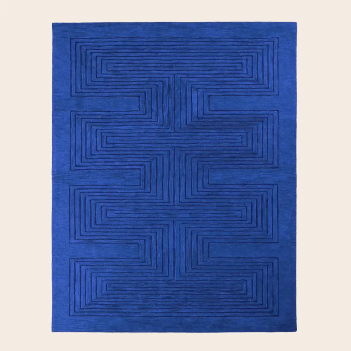 Blue Artic Geo Modern Hand Tufted Wool Rug