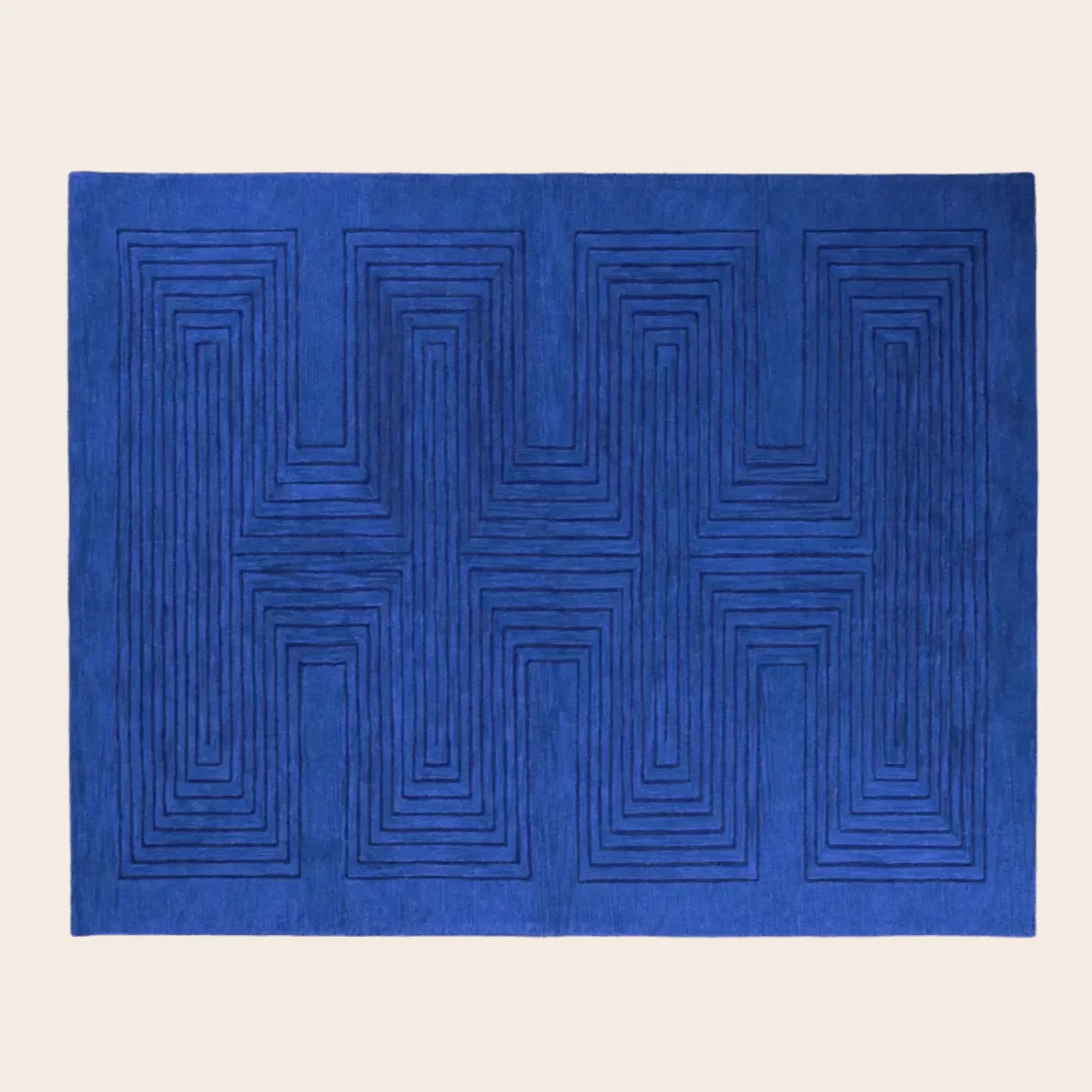 Blue Artic Geo Modern Hand Tufted Wool Rug