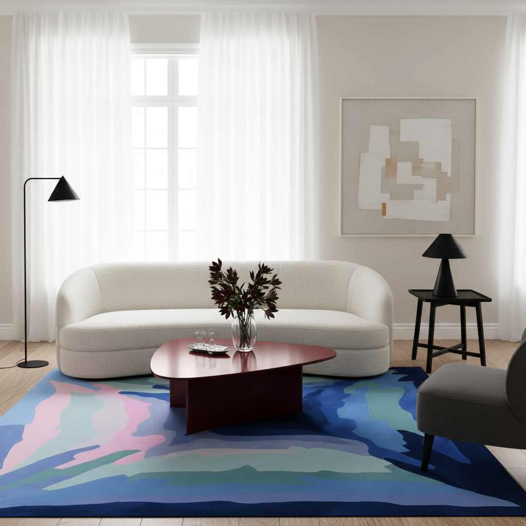 Blue Haze Tunnel Hand Tufted Rug