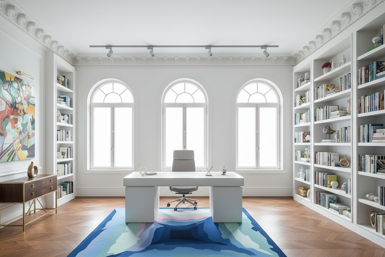 Blue Haze Tunnel Hand Tufted Rug