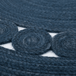 Close-up of blue textured rope on a white background