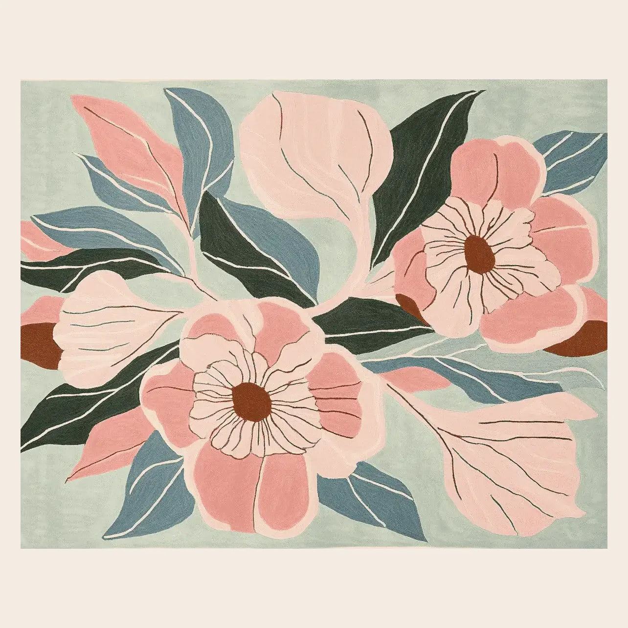 Blush Bloom Hand Tufted Rug - rug