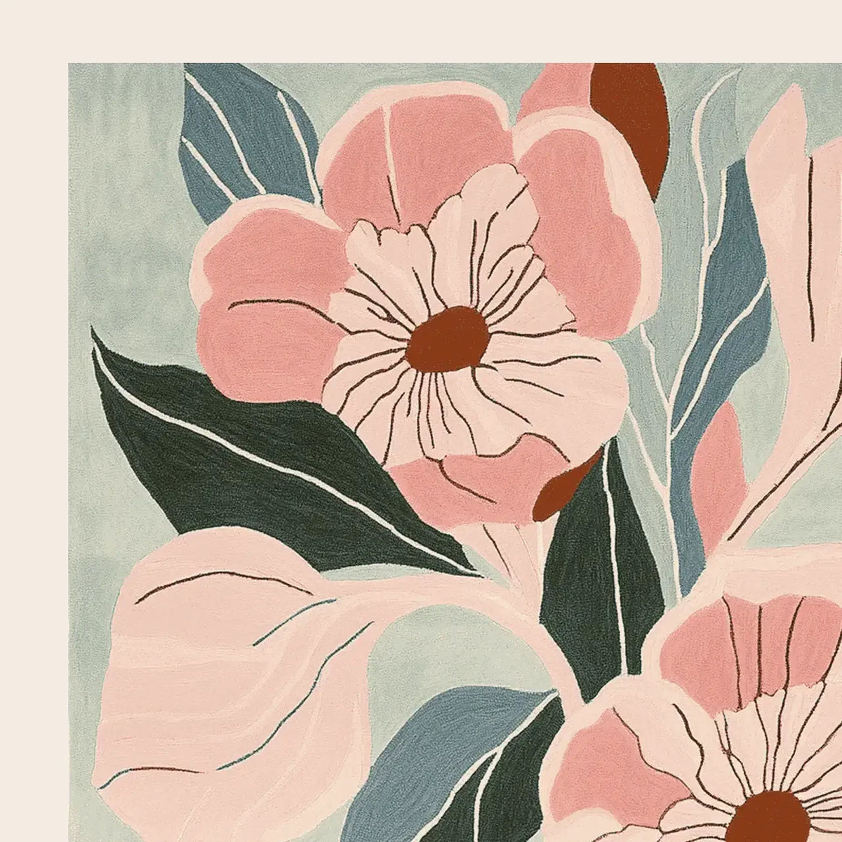 Blush Bloom Hand Tufted Rug - rug