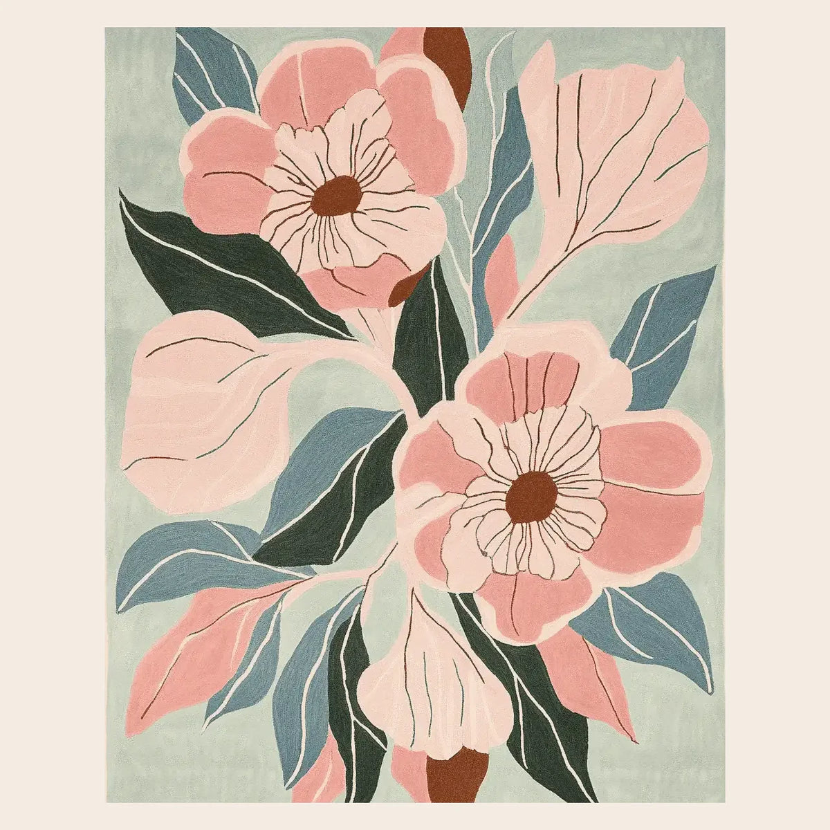 Blush Bloom Hand Tufted Rug - rug