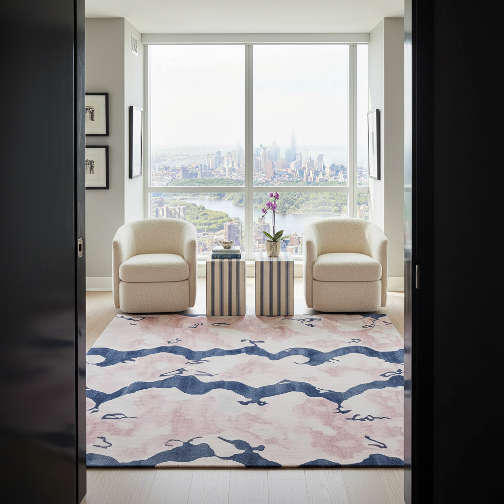 Blush Marble Current Hand Tufted Rug