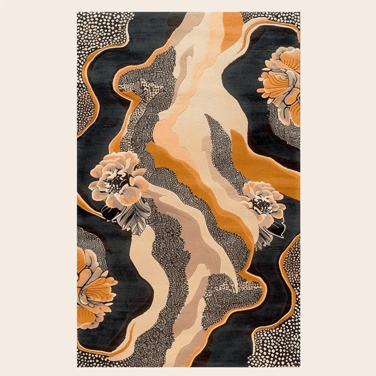 Botanic Scroll Mirage Hand Tufted Rug - rug