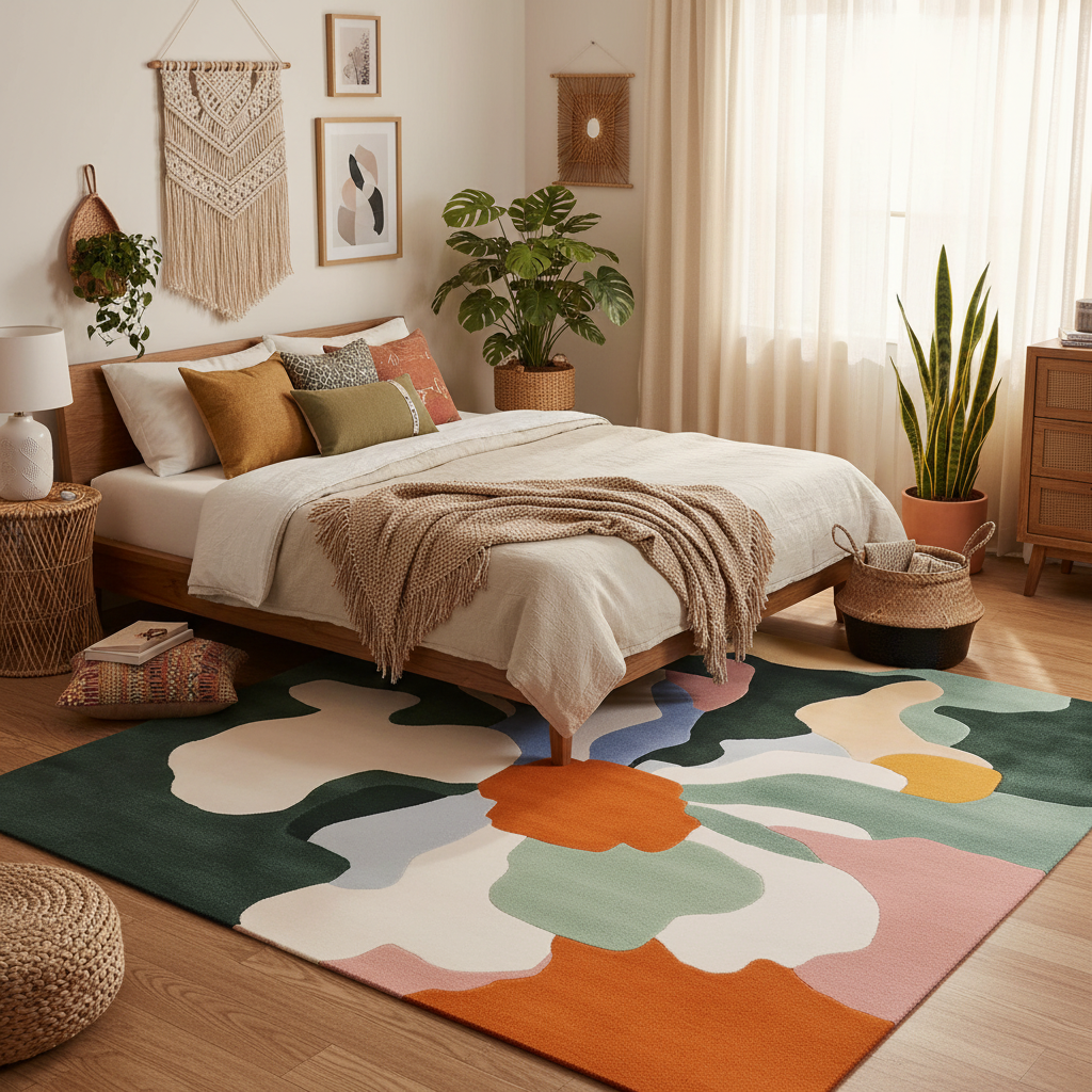 Botanic Shape Collapse Hand Tufted Rug