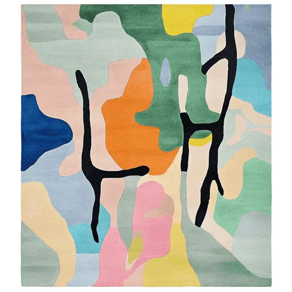 Branching Color Field Hand Tufted Rug