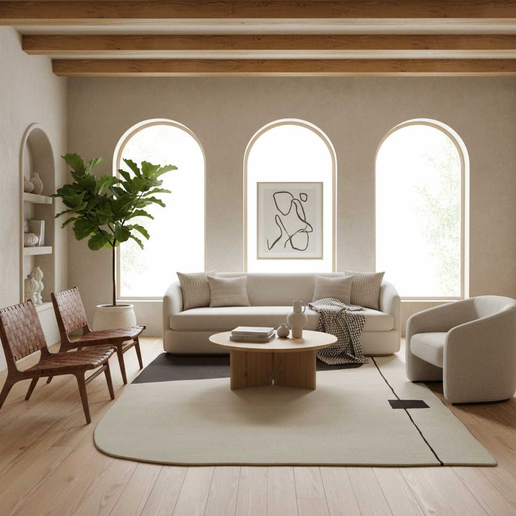 Brutalist Sand Field Hand Tufted Rug