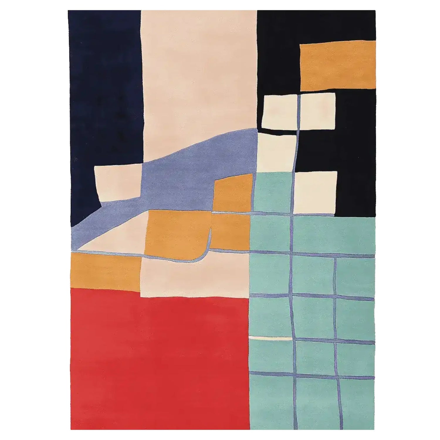 Canvas In Segments Hand Tufted Rug