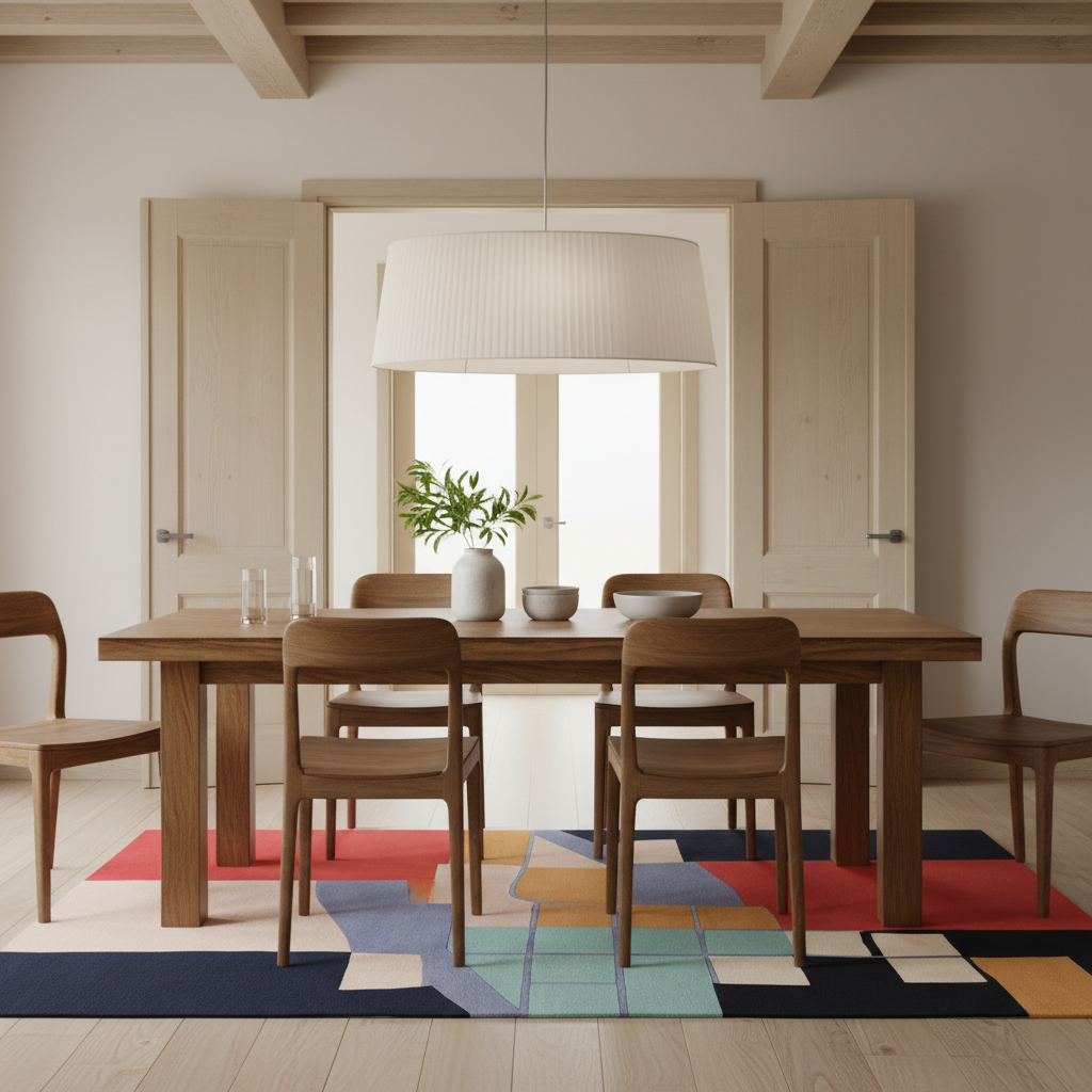 Canvas In Segments Hand Tufted Rug