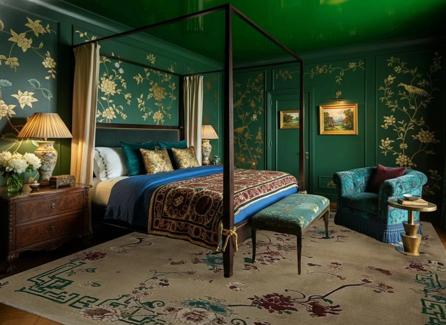 Celestial Floral Dream Hand Knotted Rug