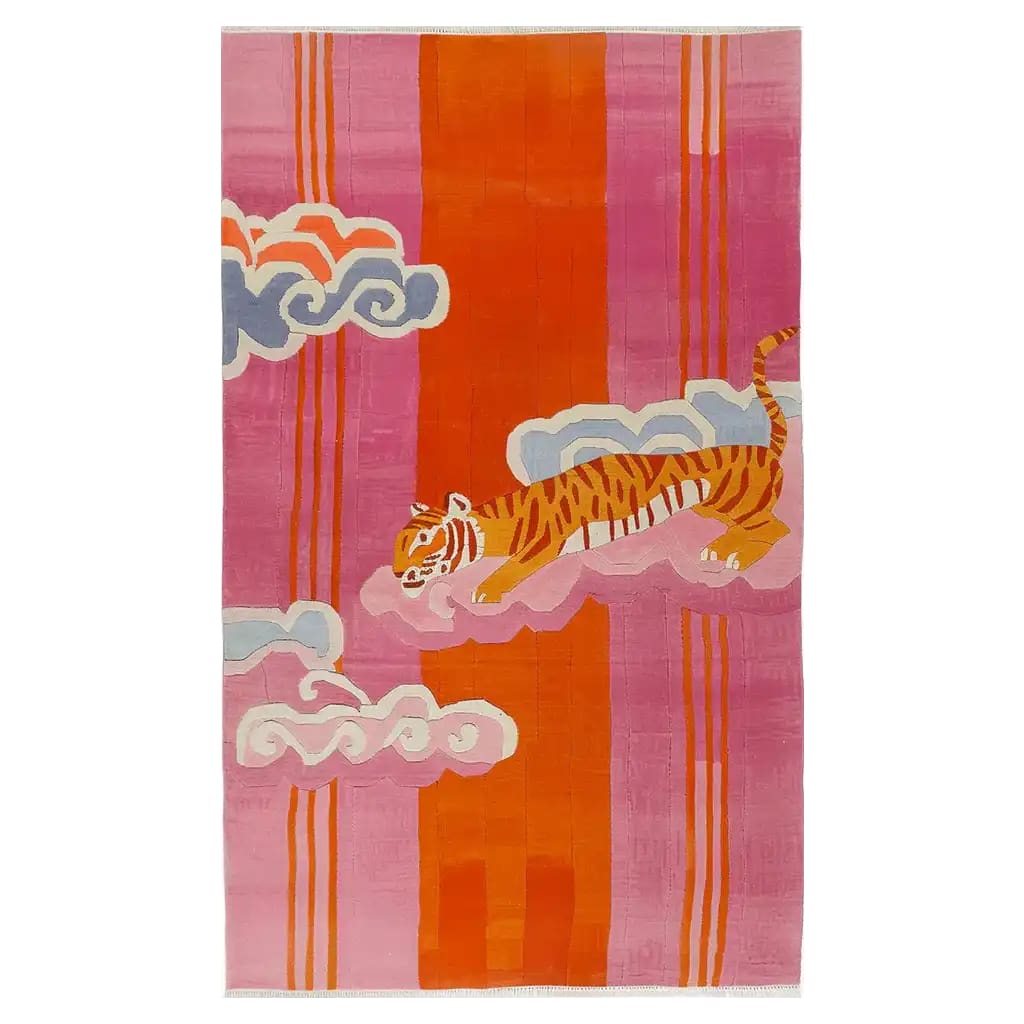 Celestial Tiger Tapestry Hand Tufted Wool Rug