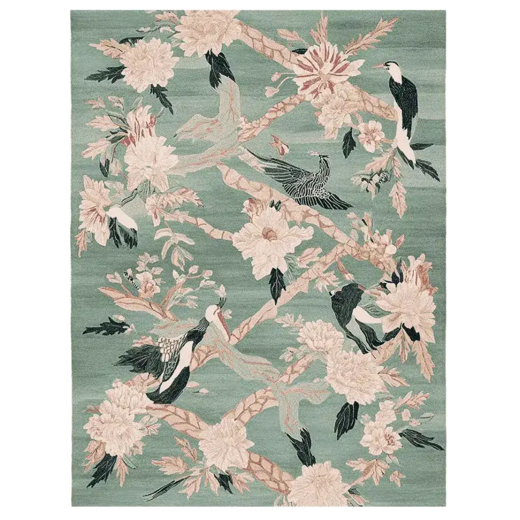 Chinoiserie Bird Ballet Hand Tufted Rug