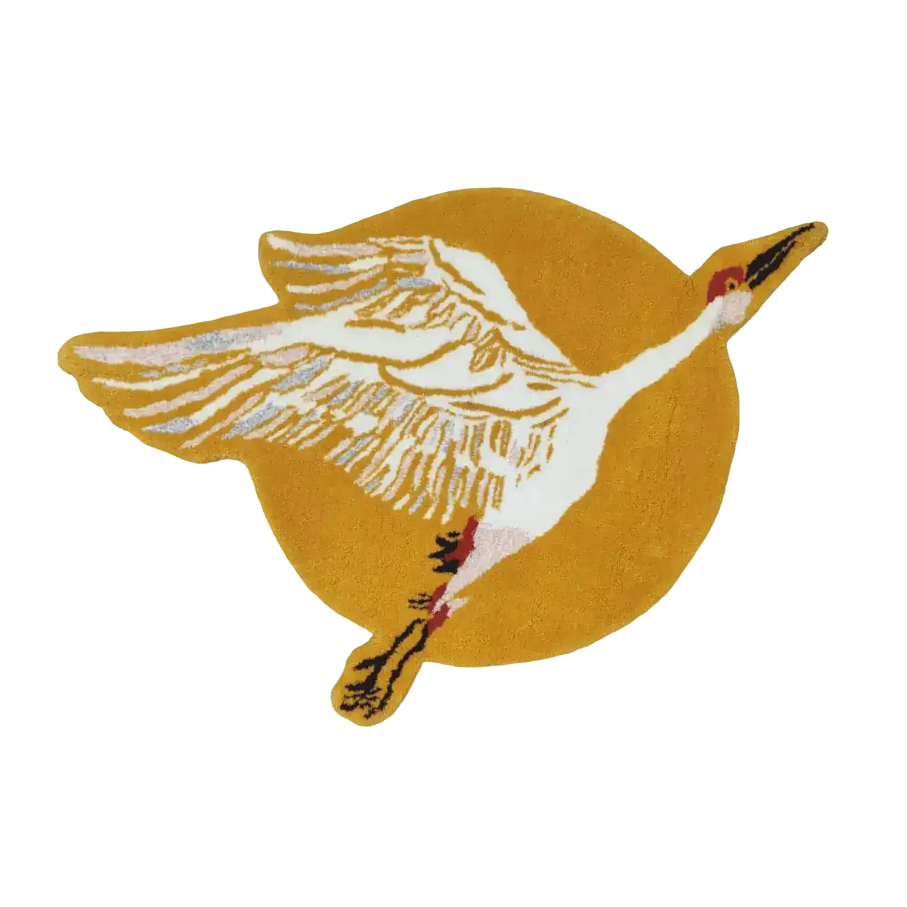 Chinoiserie Crane over the Sun Hand Tufted Wool Rug