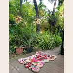 Chinoiserie Tibetan Tiger Hand Tufted Wool Rug - Pink