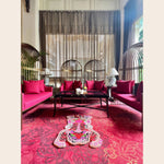 Chinoiserie Tibetan Tiger Hand Tufted Wool Rug - Pink