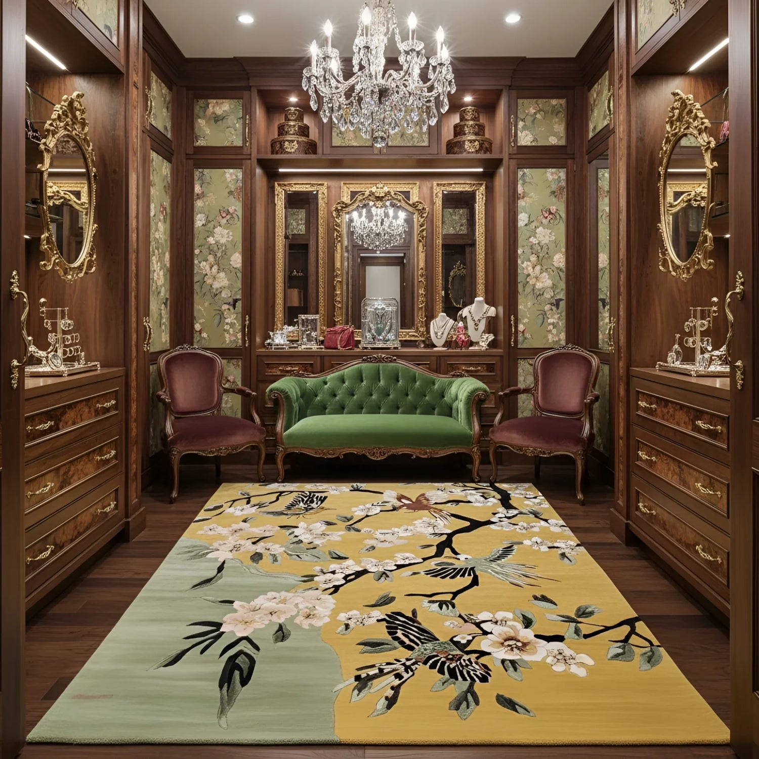 Chirping Petal Dance Hand Tufted Rug