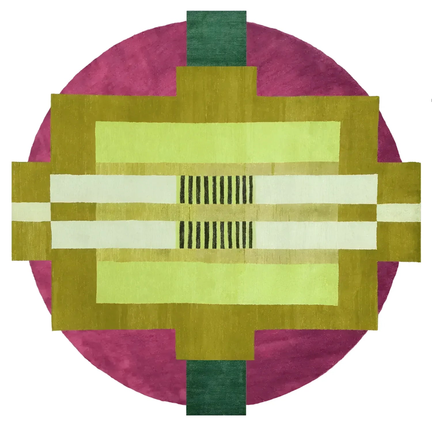 Circle of Atzec Round Hand Tufted Wool Rug