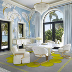 Circle of Suns Square Hand Tufted Wool Rug - Gray 3 - 1001 Knots