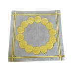 Circle of Suns Square Hand Tufted Wool Rug - Gray 1 - 1001 Knots