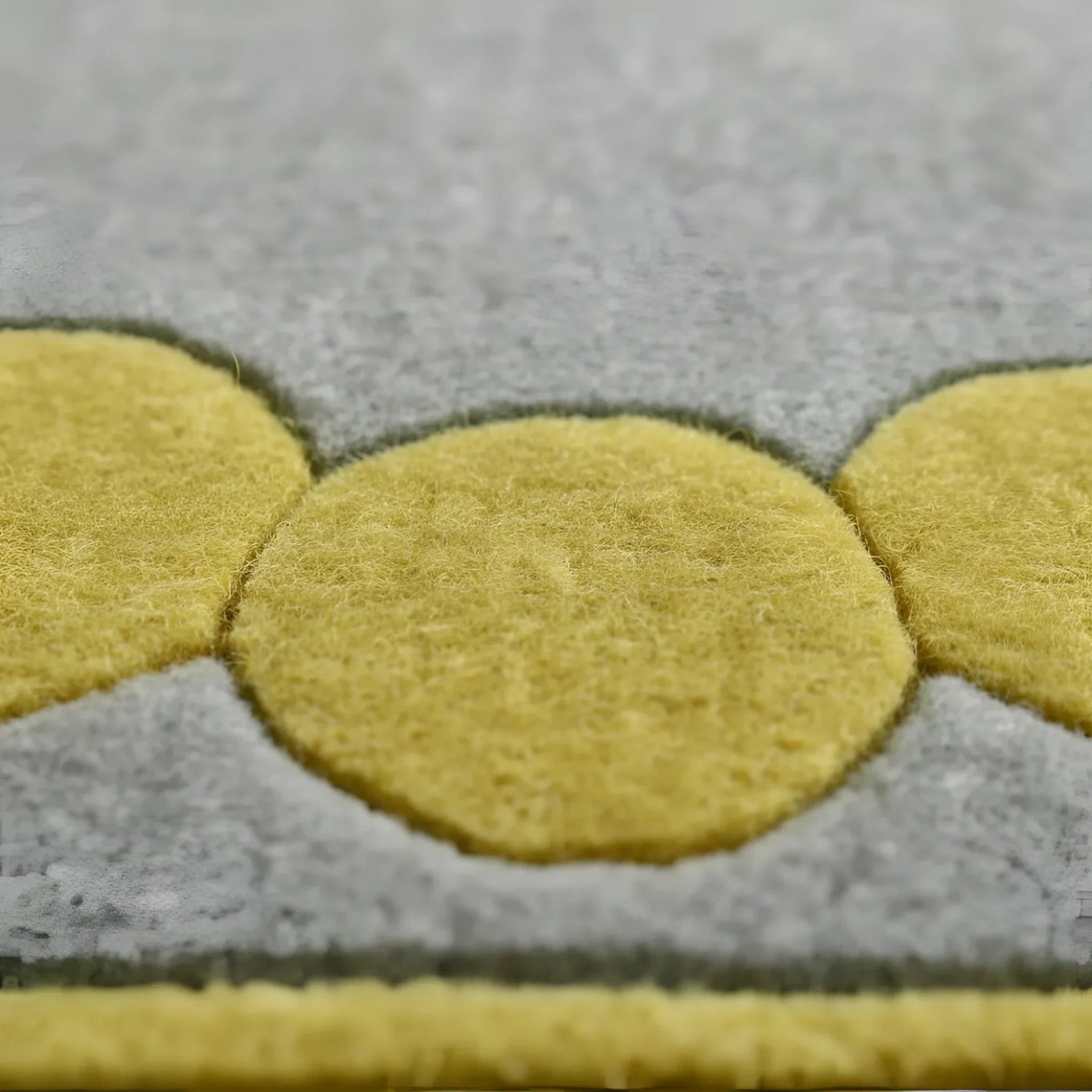 Circle of Suns Square Hand Tufted Wool Rug - Gray 4 - 1001 Knots