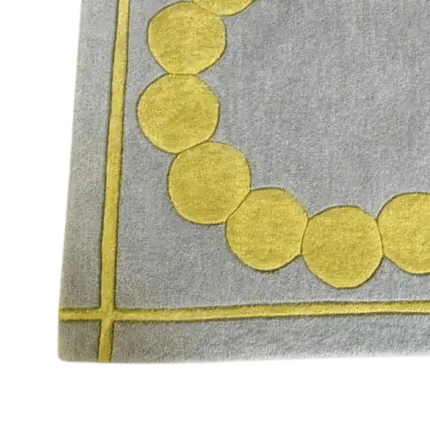 Circle of Suns Square Hand Tufted Wool Rug - Gray 5 - 1001 Knots