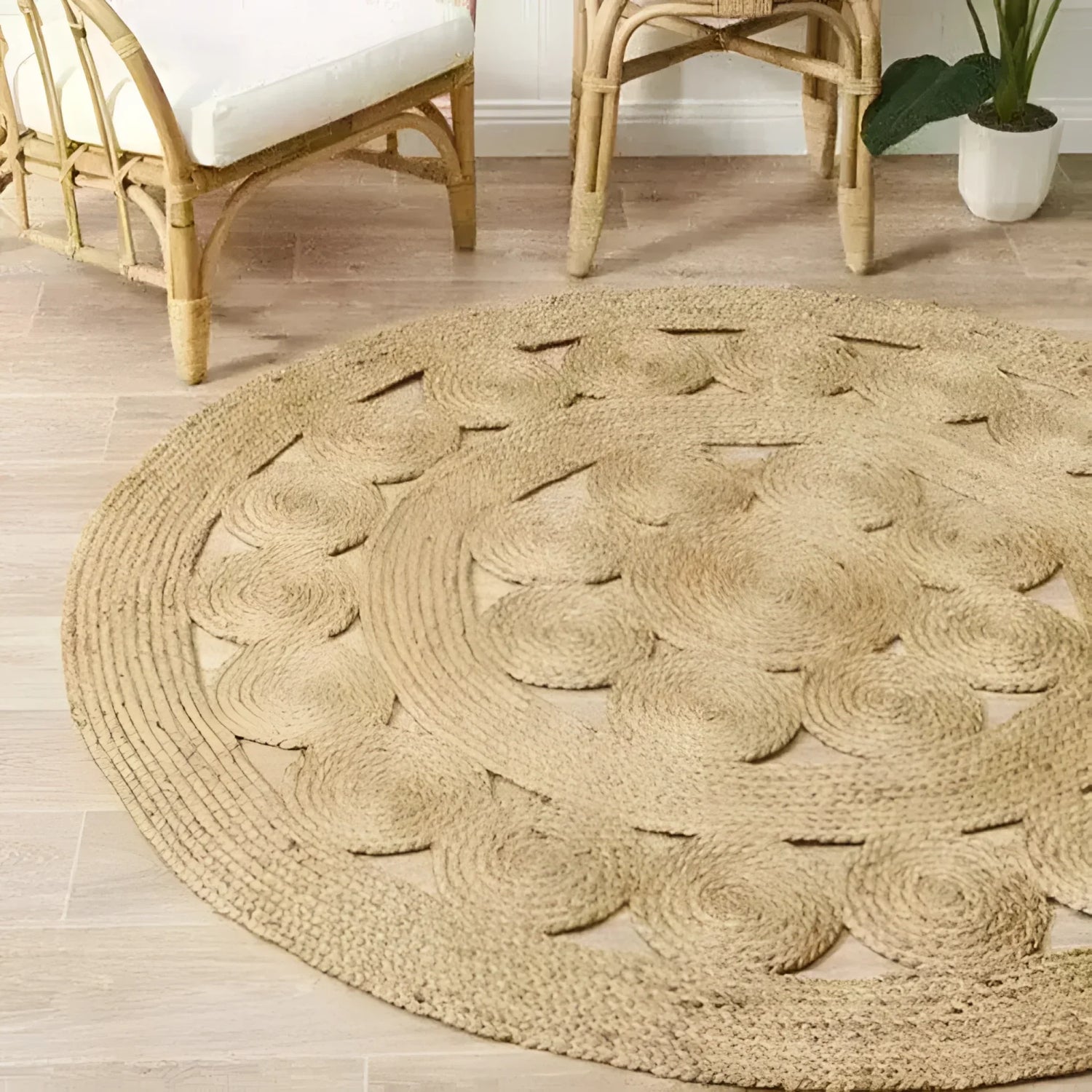 Circles of Life Jute Rug