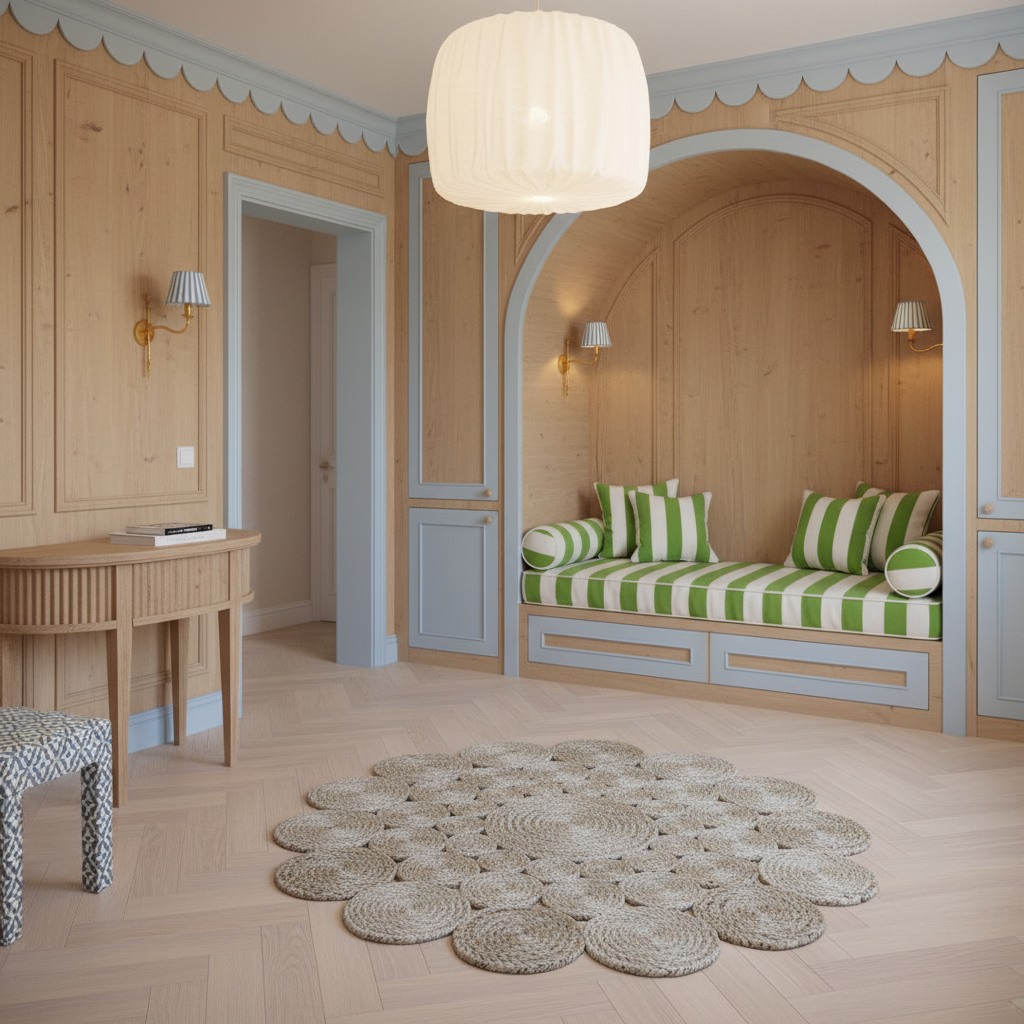Circles Round Jute Rug - Natural