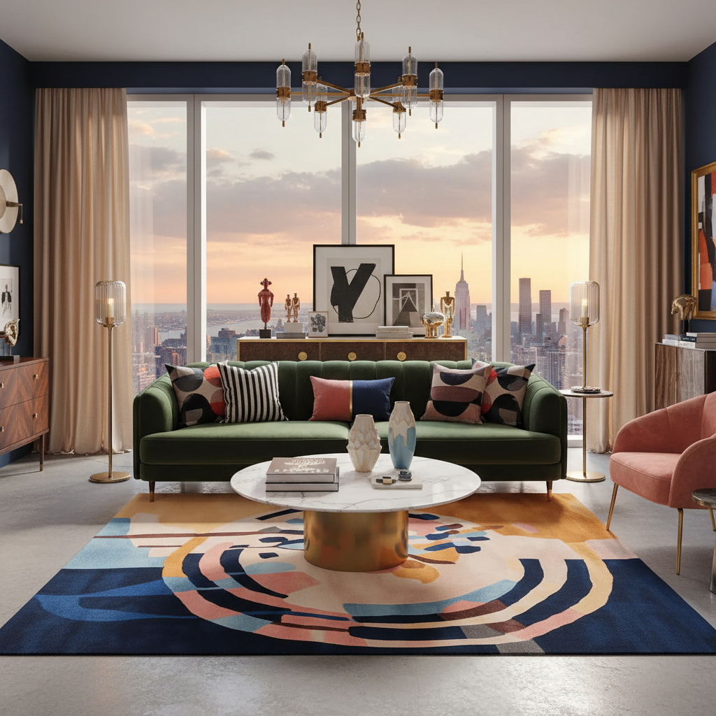 Circular Flow Forms Hand Tufted Rug
