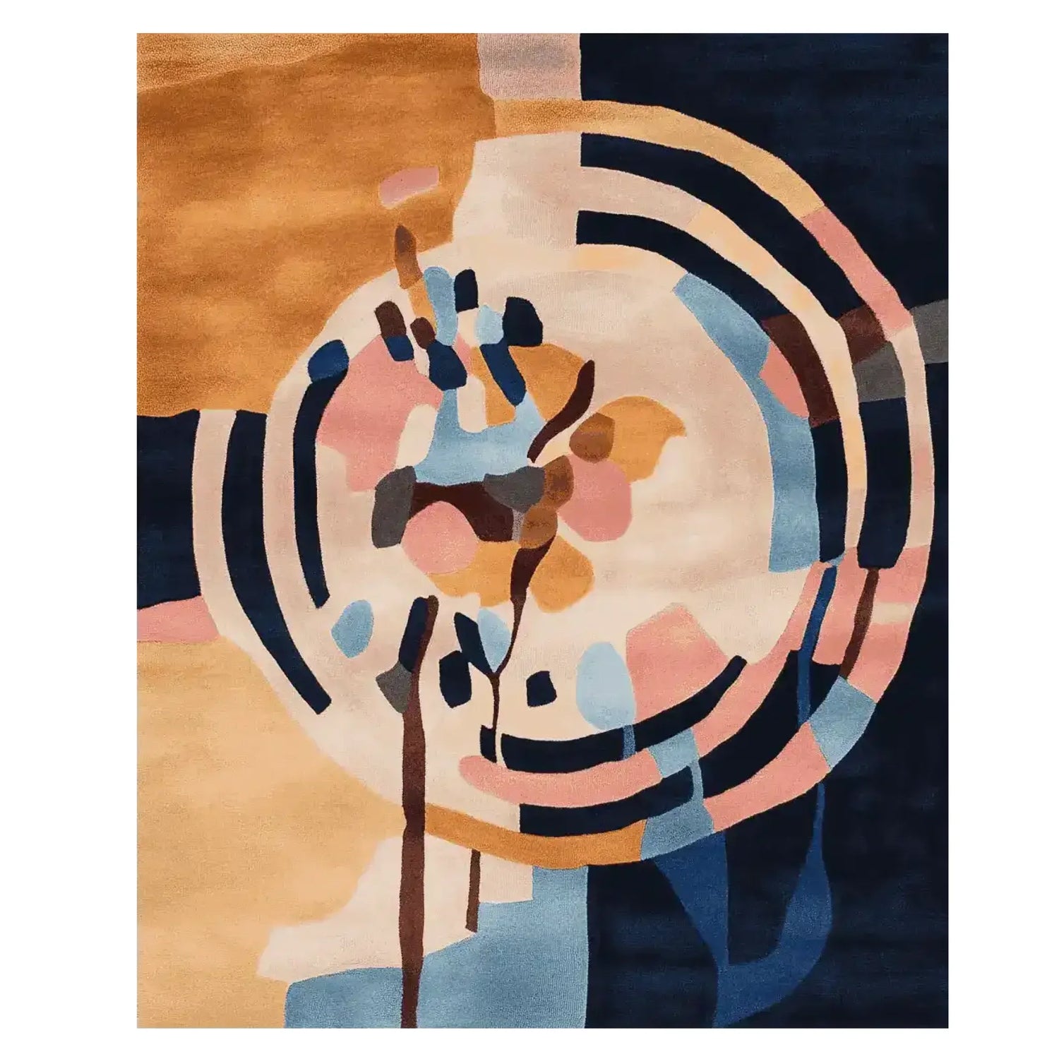Circular Flow Forms Hand Tufted Rug