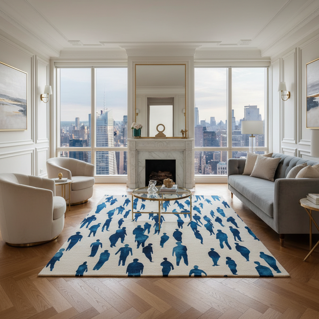Cityscape Crowd Hand Tufted Rug 