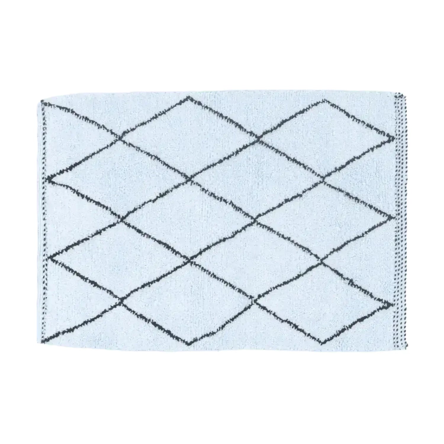 Classic Diamond Moroccan Berber Handwoven Wool Area Rug - Sky Blue