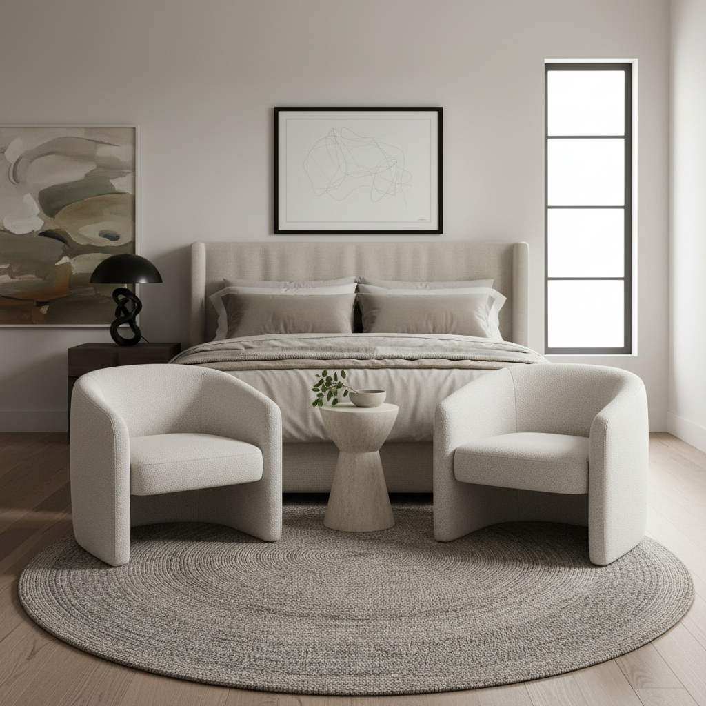 Classic Gray Round Jute Rug