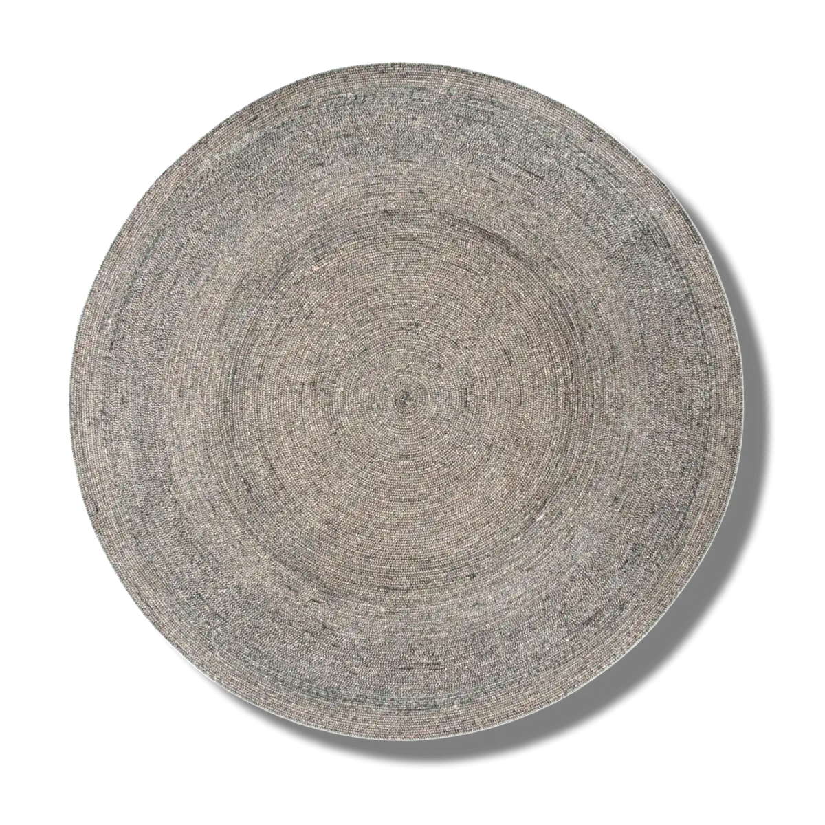 Classic Gray Round Jute Rug — Custom 4' × 4'