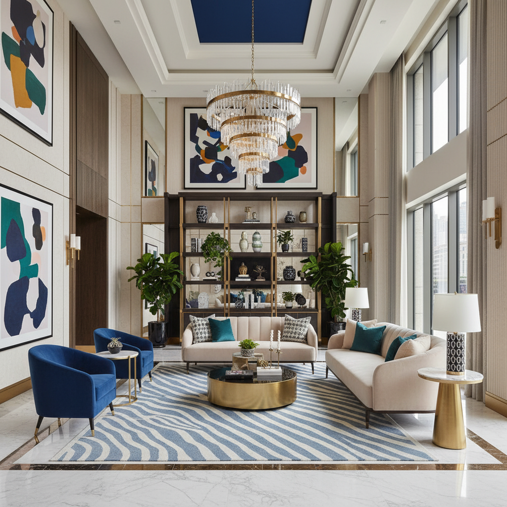 Collision of Silent Noise Hand Tufted Rug