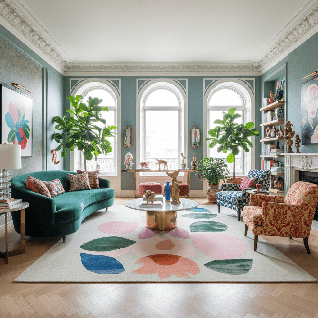 Color Bloom Balance Hand Tufted Rug 2 - 1001 Knots