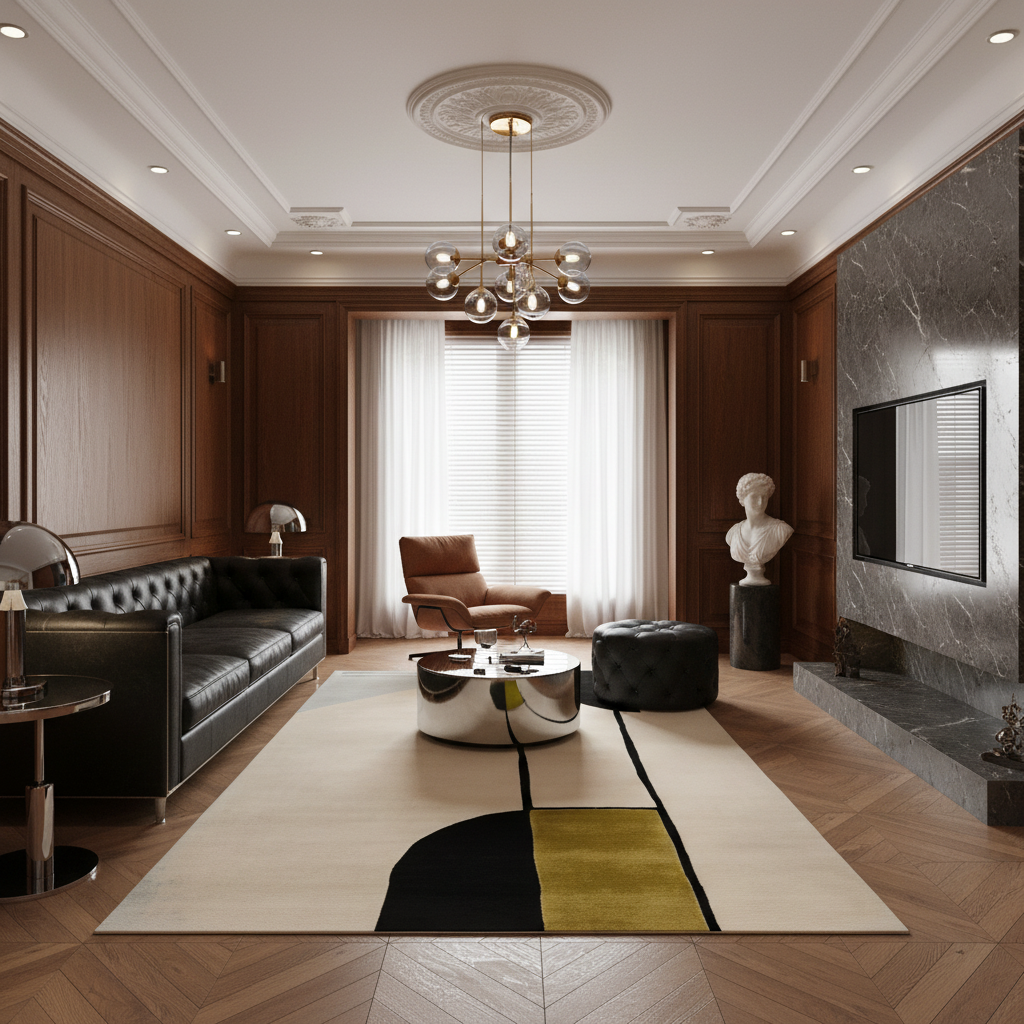 Color Cut Space Hand Tufted Rug